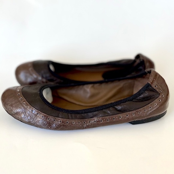 Marni Brown & Black Leather Ballet Flat Size 39/ US 8 - Picture 1 of 7